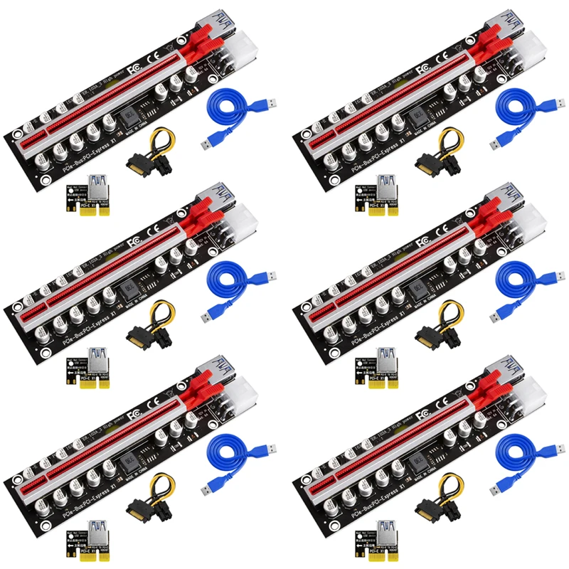 PCIE Riser for Video Card VER103A-3 Riser PCI Express X16 High Power 12 Capacitor SATA to 6Pin Cable USB3.0 Cable for BTC Mining
PCIE Riser for Video Card VER103A-3 Riser PCI Express X16 High Power 12 Capacitor SATA to 6Pin Cable USB3.0 Cable for BTC Mining