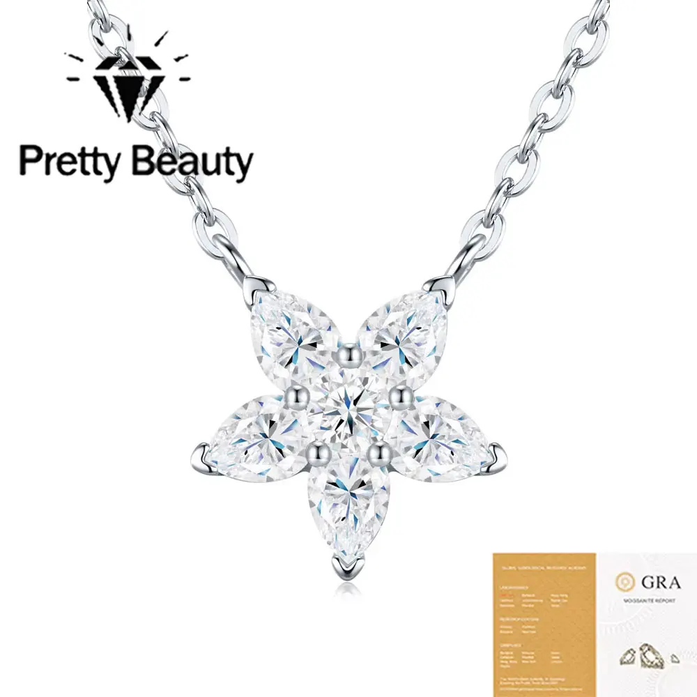 Pretty Beauty Moissanite Five Petal Flower Necklace for Women 925 Silver Teardrop Cut Diamond Star Floral Pendant Necklace Gift
Pretty Beauty Moissanite Five Petal Flower Necklace for Women 925 Silver Teardrop Cut Diamond Star Floral Pendant Necklace Gift