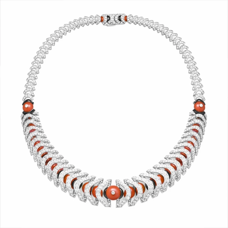 CAMEO High-end Jewelry Series Artificial Coral Beads 925 Silver Synthetic Zircon Luxury Vintage Artdeco Necklace
CAMEO High-end Jewelry Series Artificial Coral Beads 925 Silver Synthetic Zircon Luxury Vintage Artdeco Necklace