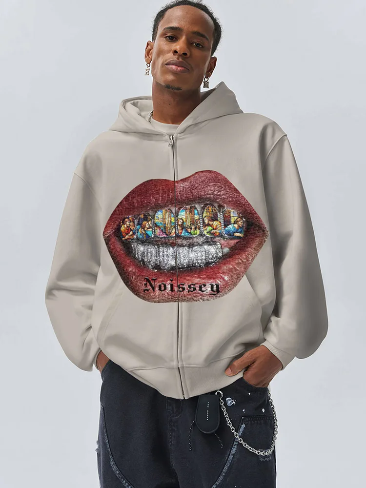 Мужская толстовка на молнии с застежкой-молнией в стиле ретро, модная брендовая толстовка с инкрустацией губ, золотой драгоценный камень, зубной узор, принт с капюшоном, молодежный тренд, хлопковая пот...
Мужская толстовка на молнии с застежкой-молнией в стиле ретро, модная брендовая толстовка с инкрустацией губ, золотой драгоценный камень, зубной узор, принт с капюшоном, молодежный тренд, хлопковая пот...