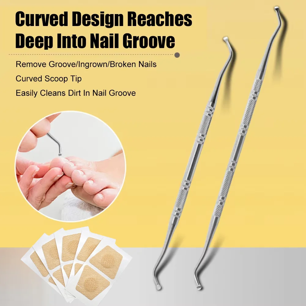 Professional Dual-Headed Toenail Cleaner Stainless Steel Nail Lifter and File, Pedicure Tools for Toenail Fungus Dirt Removal
Professional Dual-Headed Toenail Cleaner Stainless Steel Nail Lifter and File, Pedicure Tools for Toenail Fungus Dirt Removal