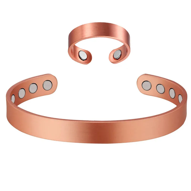 2PCS Magnetic Bracelet Retro Ring and Bracelet Set Adjustable Men Women Healthy 99.99% Pure Copper Magnetic Bangles Wholesale
2PCS Magnetic Bracelet Retro Ring and Bracelet Set Adjustable Men Women Healthy 99.99% Pure Copper Magnetic Bangles Wholesale
