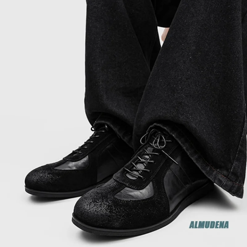 Black Patchwork Leather Suede Sneakers Men Round Toe Lace Up Flat Sole Fashion Daily Outdoor Stylish Retro Casual Business Shoes
Black Patchwork Leather Suede Sneakers Men Round Toe Lace Up Flat Sole Fashion Daily Outdoor Stylish Retro Casual Business Shoes