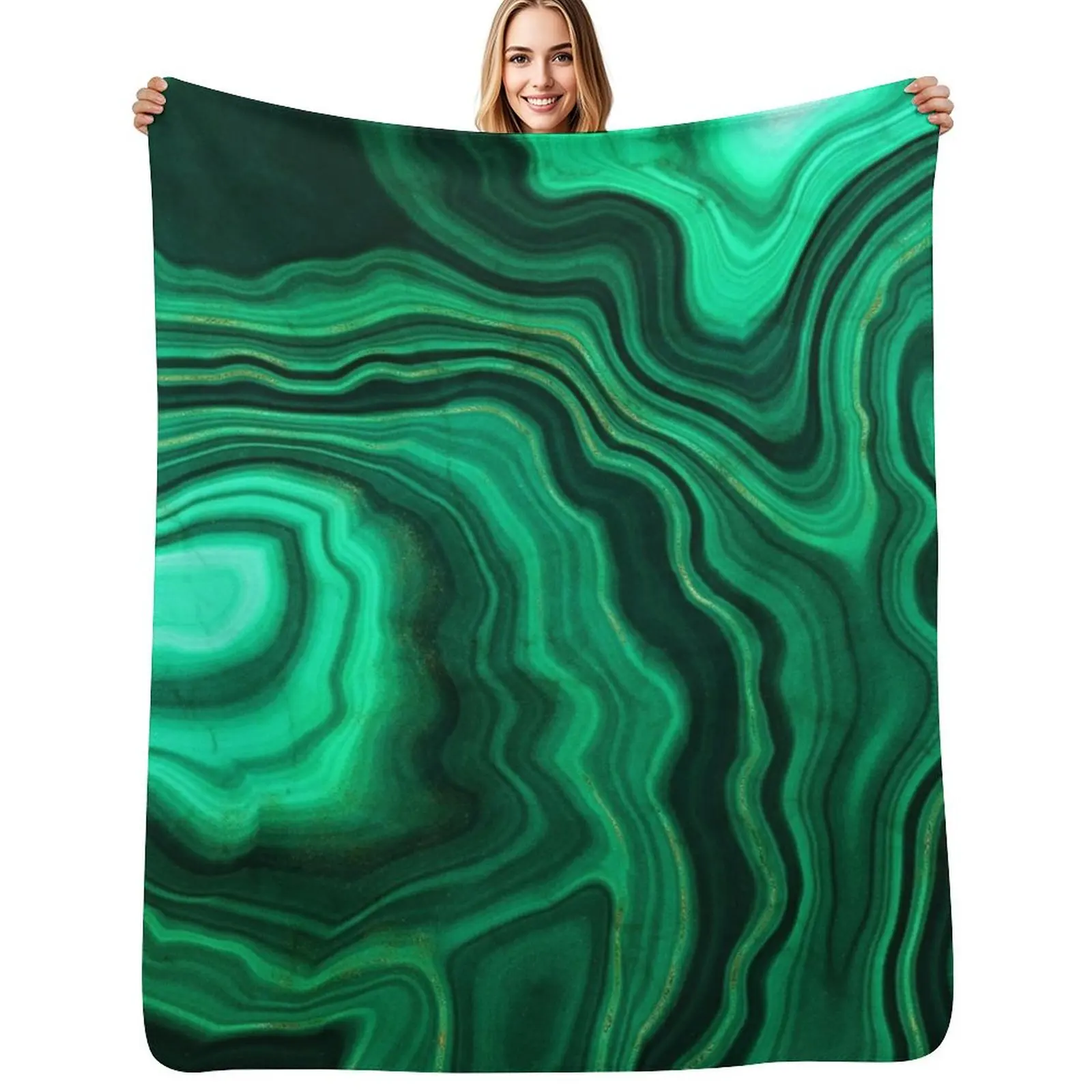 Malachite Green Faux Marble with Gold Veins III Throw Blanket Ultra Soft Flannel Fleece Blanket for All Seasons
Malachite Green Faux Marble with Gold Veins III Throw Blanket Ultra Soft Flannel Fleece Blanket for All Seasons