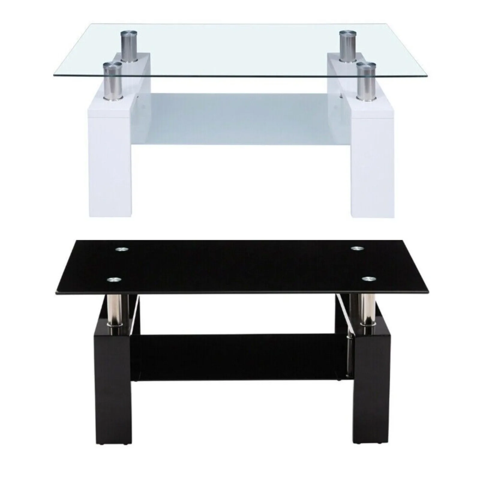 US Tempered Glass Coffee Table End Modern Center Table Rectangular for Living Room
US Tempered Glass Coffee Table End Modern Center Table Rectangular for Living Room