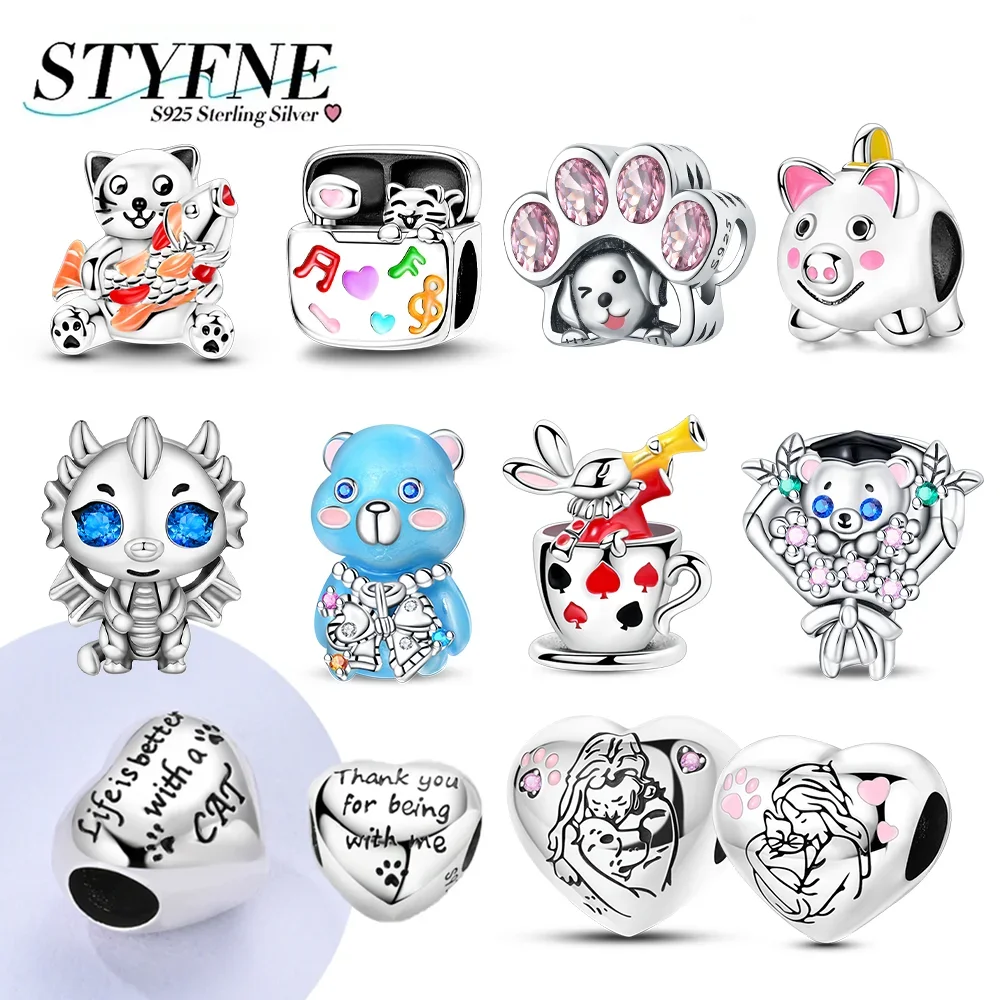 Silver 925 Cute Animals Love Pet Cat Claw Bead Heart Series Charm Pink Zircon Hollow-carved Fit Original Bracelet for Women Gift
Silver 925 Cute Animals Love Pet Cat Claw Bead Heart Series Charm Pink Zircon Hollow-carved Fit Original Bracelet for Women Gift