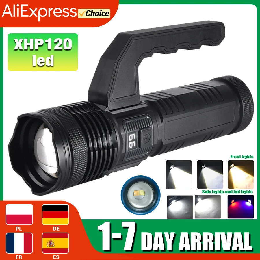 Ручные фонарики XHP120, USB-перезаряжаемые фонарики фонарь 3, фонарик с увеличением, аварийные точечные светильники, портативный фонарь для кемпинга
Ручные фонарики XHP120, USB-перезаряжаемые фонарики фонарь 3, фонарик с увеличением, аварийные точечные светильники, портативный фонарь для кемпинга