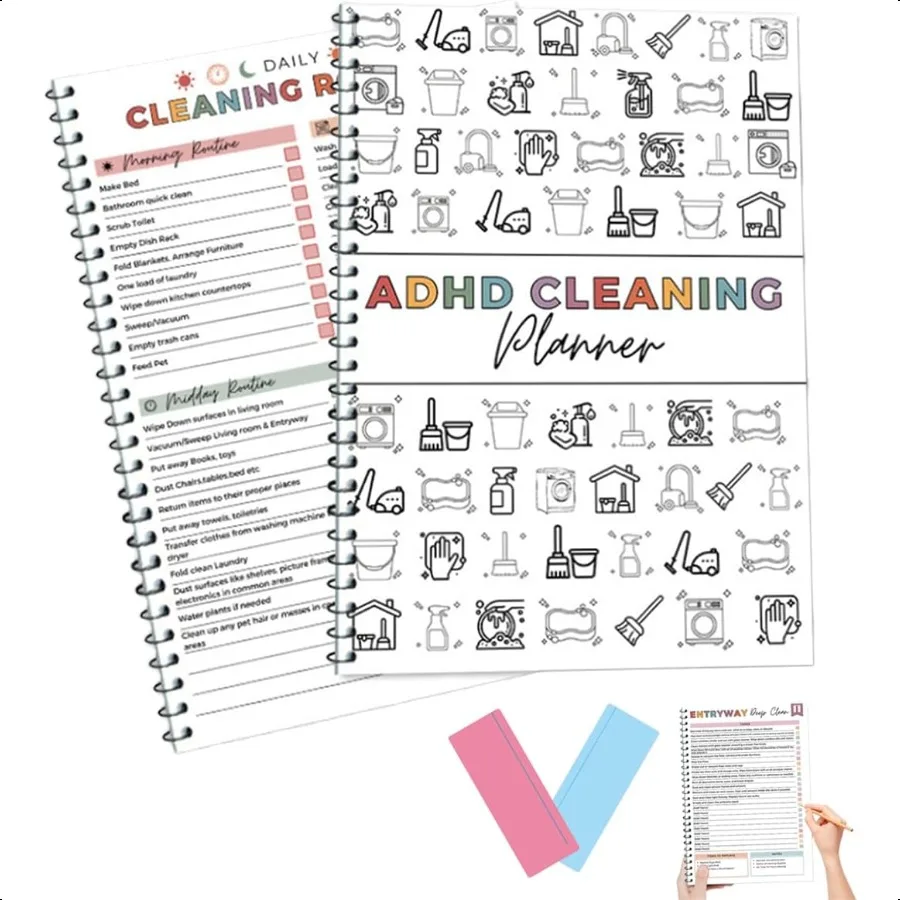 ADHD Cleaning Planner Daily Weekly Monthly Yearly Household Cleaning Planner Cleaning Schedule and Checklist Organizer Notebook 
ADHD Cleaning Planner Daily Weekly Monthly Yearly Household Cleaning Planner Cleaning Schedule and Checklist Organizer Notebook