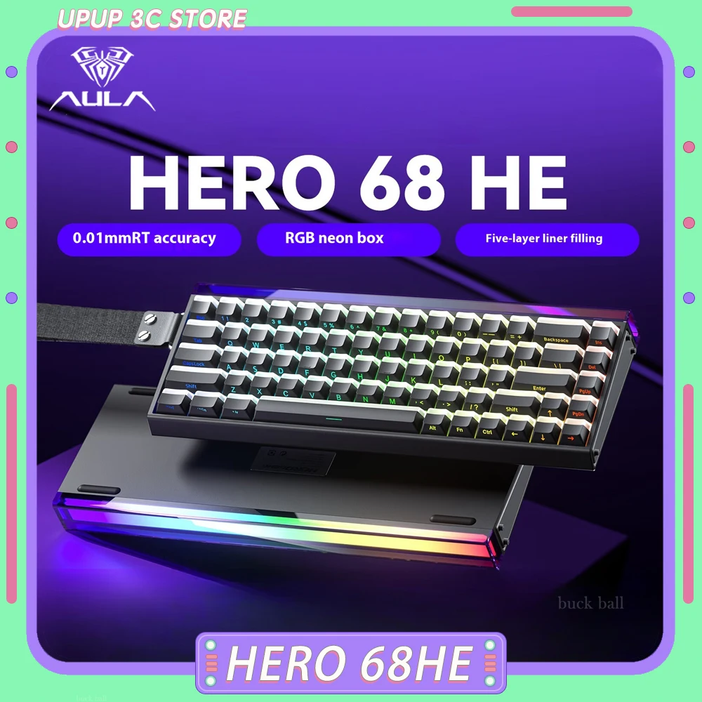AULA HERO 68HE Magenetic Switch Mechanical Keyboard Wired Keyboard Customized 8000Hz 0.01RT Gaming Keyboard Office PC Gamer Gift
AULA HERO 68HE Magenetic Switch Mechanical Keyboard Wired Keyboard Customized 8000Hz 0.01RT Gaming Keyboard Office PC Gamer Gift