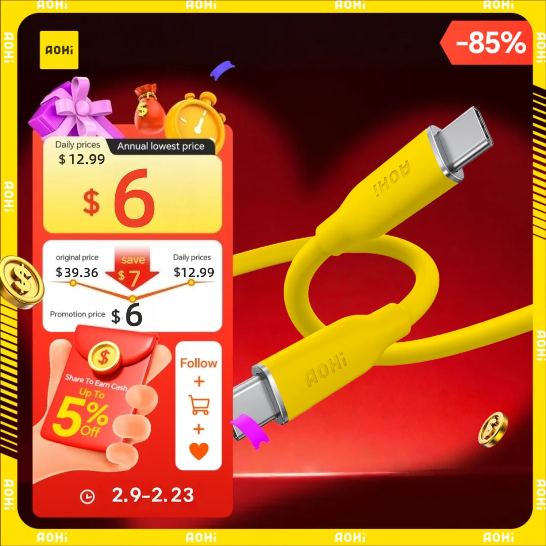 AOHI 140 Вт PD 3.1 USB C — USB C Шелковистый кабель для быстрой зарядки длиной 3,3 фута
AOHI 140 Вт PD 3.1 USB C — USB C Шелковистый кабель для быстрой зарядки длиной 3,3 фута