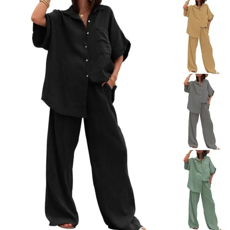 Cotton Linen Set Short Sleeve Shirt Casual Style Three-Piece Suit for Women Comfortable Breathable Fabric Suitable for All Se...
Cotton Linen Set Short Sleeve Shirt Casual Style Three-Piece Suit for Women Comfortable Breathable Fabric Suitable for All Se...