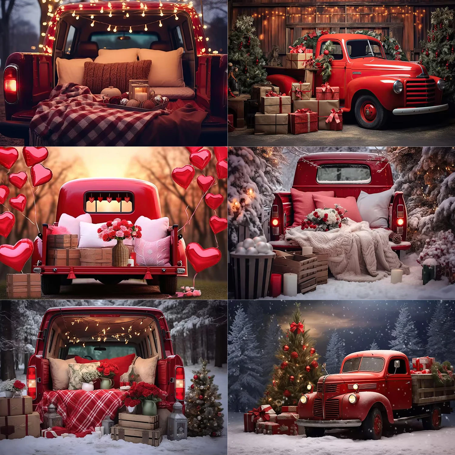 Winter Red Car Theme Valentine's Day Photography Background Outdoor Snow Covered New Year's Eve Forest Party Decor Gift Props
Winter Red Car Theme Valentine's Day Photography Background Outdoor Snow Covered New Year's Eve Forest Party Decor Gift Props