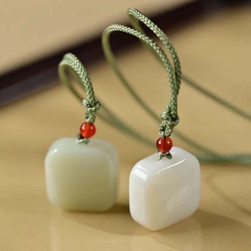 Hetian Jade Ancient Style Small Sugar Cube No Matter Brand Pendant Jade Pendant Simple Collarbone Chain Pendant Female Blue
Hetian Jade Ancient Style Small Sugar Cube No Matter Brand Pendant Jade Pendant Simple Collarbone Chain Pendant Female Blue