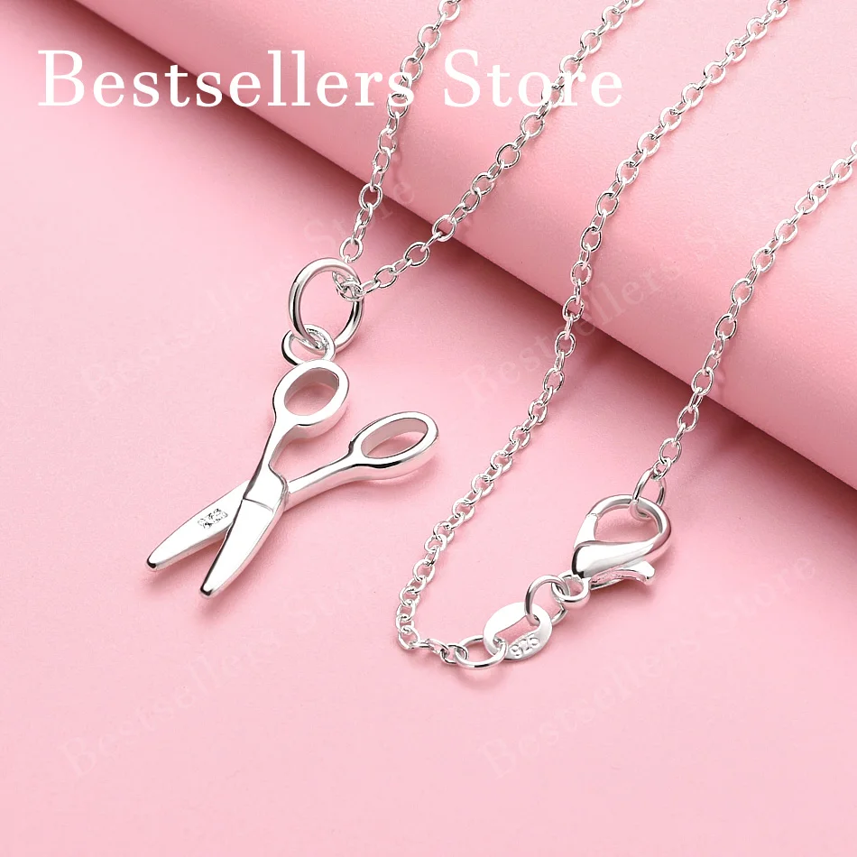 925 sterling silver 16-30 inch exquisite scissor pendant necklace, fashionable women's wedding jewelry accessories
925 sterling silver 16-30 inch exquisite scissor pendant necklace, fashionable women's wedding jewelry accessories