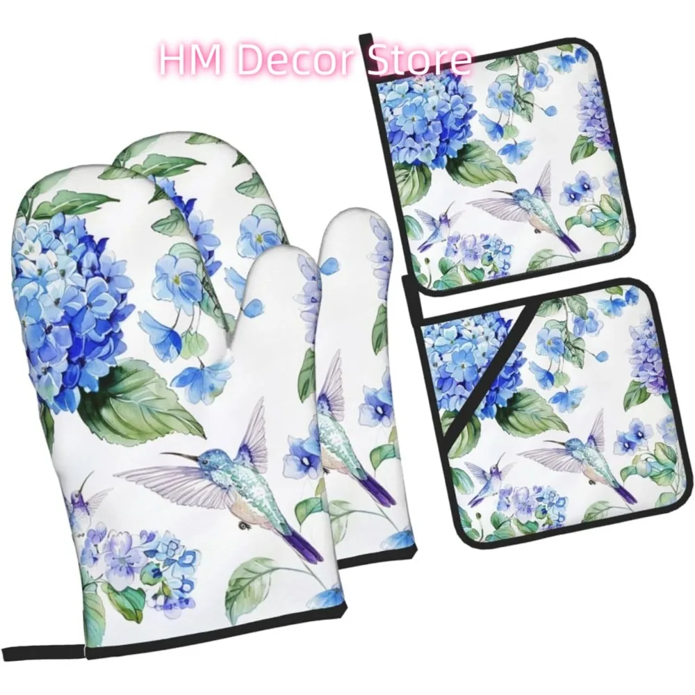 Hydrangeas Hummingbirds Oven Mitts and Pot Holders Sets of 4, Cute Spring Summer Heat Resistant Oven Mitts - Non-Slip Cooking Gl
Hydrangeas Hummingbirds Oven Mitts and Pot Holders Sets of 4, Cute Spring Summer Heat Resistant Oven Mitts - Non-Slip Cooking Gl