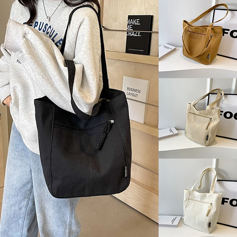Solid Vintage Canvas Shoulder Bag Fashion Leisure Art Student Handbag Large Capacity Commuter Bag Women Tote Bag
Solid Vintage Canvas Shoulder Bag Fashion Leisure Art Student Handbag Large Capacity Commuter Bag Women Tote Bag