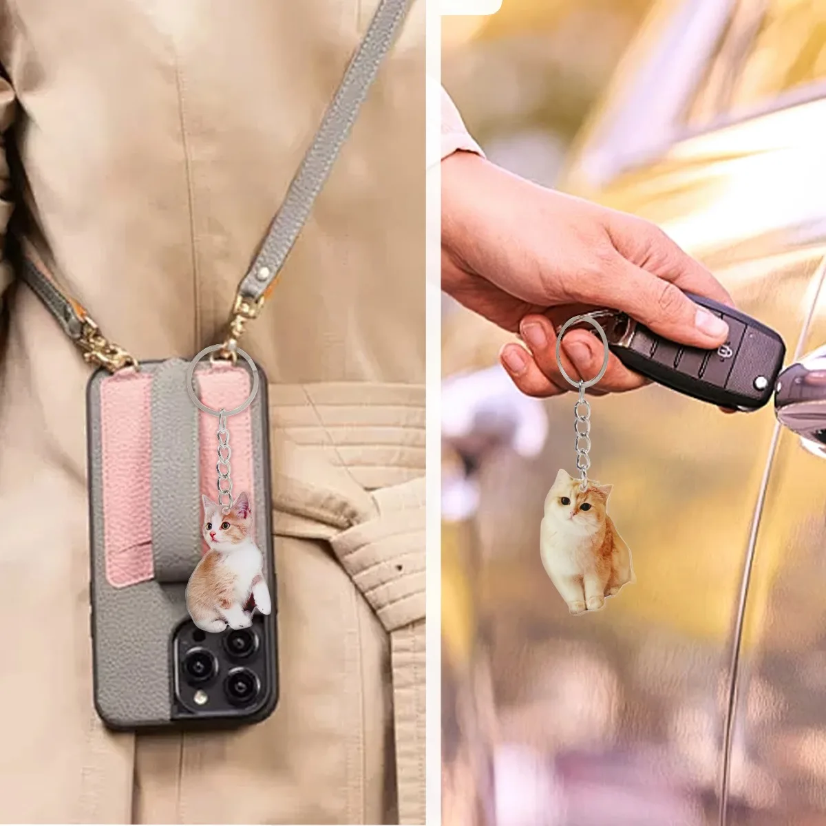 Cute Realistic Cat Acrylic Keychain Tabby Kitten Print Pendant Metal Key Ring Lobster Clasp Bag Charm Gift For Cat Lovers
Cute Realistic Cat Acrylic Keychain Tabby Kitten Print Pendant Metal Key Ring Lobster Clasp Bag Charm Gift For Cat Lovers