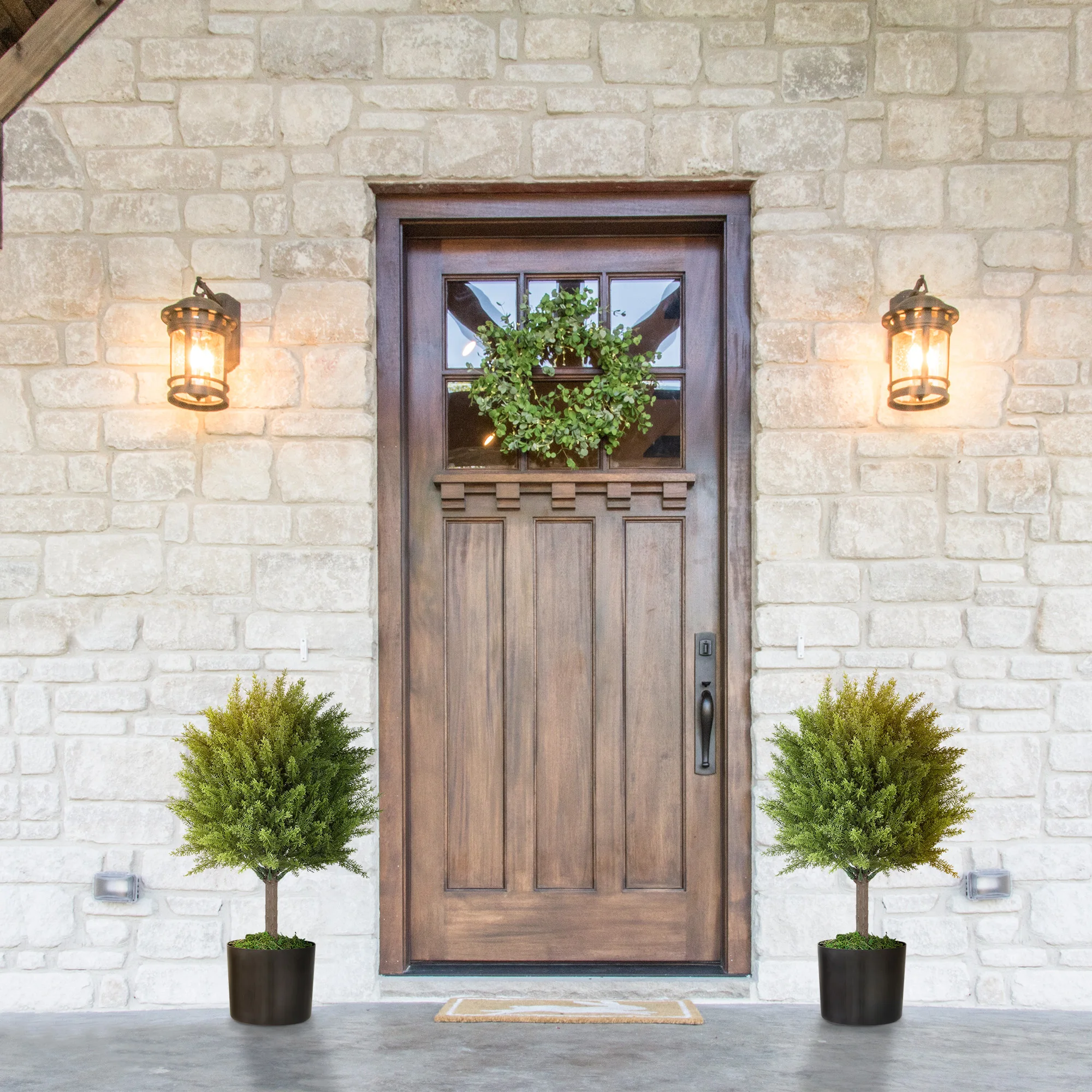 Set of 2 Decorative Artificial Plants, Cedar Topiary Trees in Pots
Set of 2 Decorative Artificial Plants, Cedar Topiary Trees in Pots