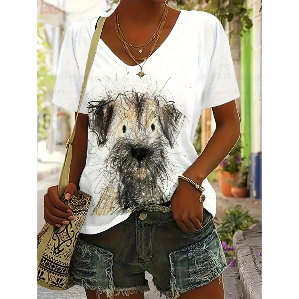 Women's T Shirt Cat Print Casual Short Sleeve 3D T Cartoont-Shirts Fashion Streetwear V-Neck Pullover Summer Oversized Clothing
Women's T Shirt Cat Print Casual Short Sleeve 3D T Cartoont-Shirts Fashion Streetwear V-Neck Pullover Summer Oversized Clothing