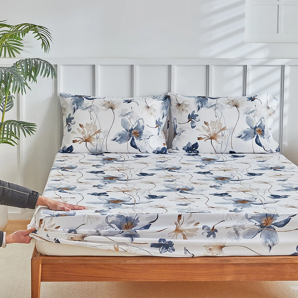 Elastic Fitted Bed Sheets Single Double Bed Floral Flat Sheets King Queen Size Home Bed Cover Mattress Protector Bed Linen 4pc
Elastic Fitted Bed Sheets Single Double Bed Floral Flat Sheets King Queen Size Home Bed Cover Mattress Protector Bed Linen 4pc