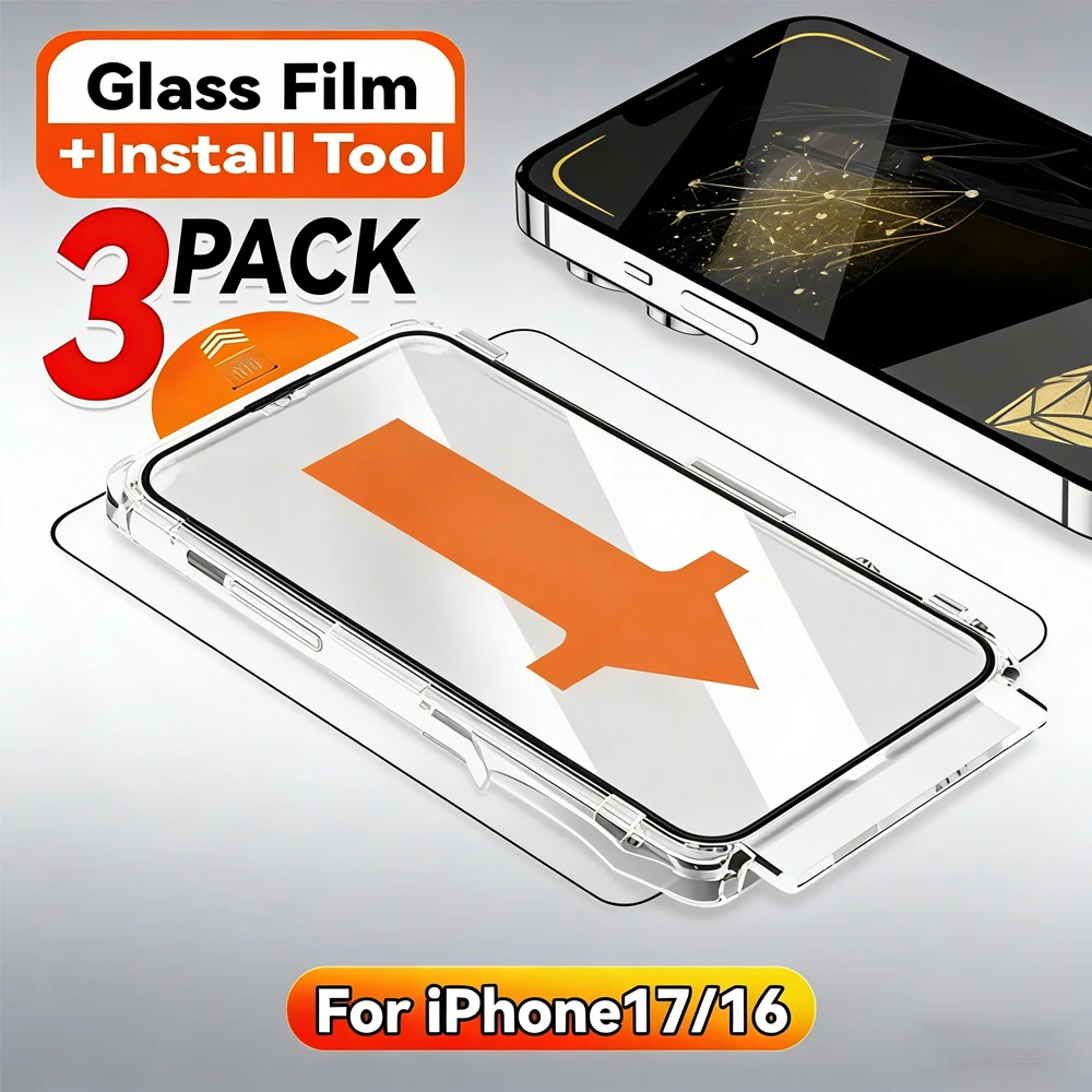 3pcs Dust Free Easy Installation Screen Protector For iPhone 17 16 Pro Max Air 15 14 13 12 11 7 8 X XR XS Max Anti-scratch Films
3pcs Dust Free Easy Installation Screen Protector For iPhone 17 16 Pro Max Air 15 14 13 12 11 7 8 X XR XS Max Anti-scratch Films