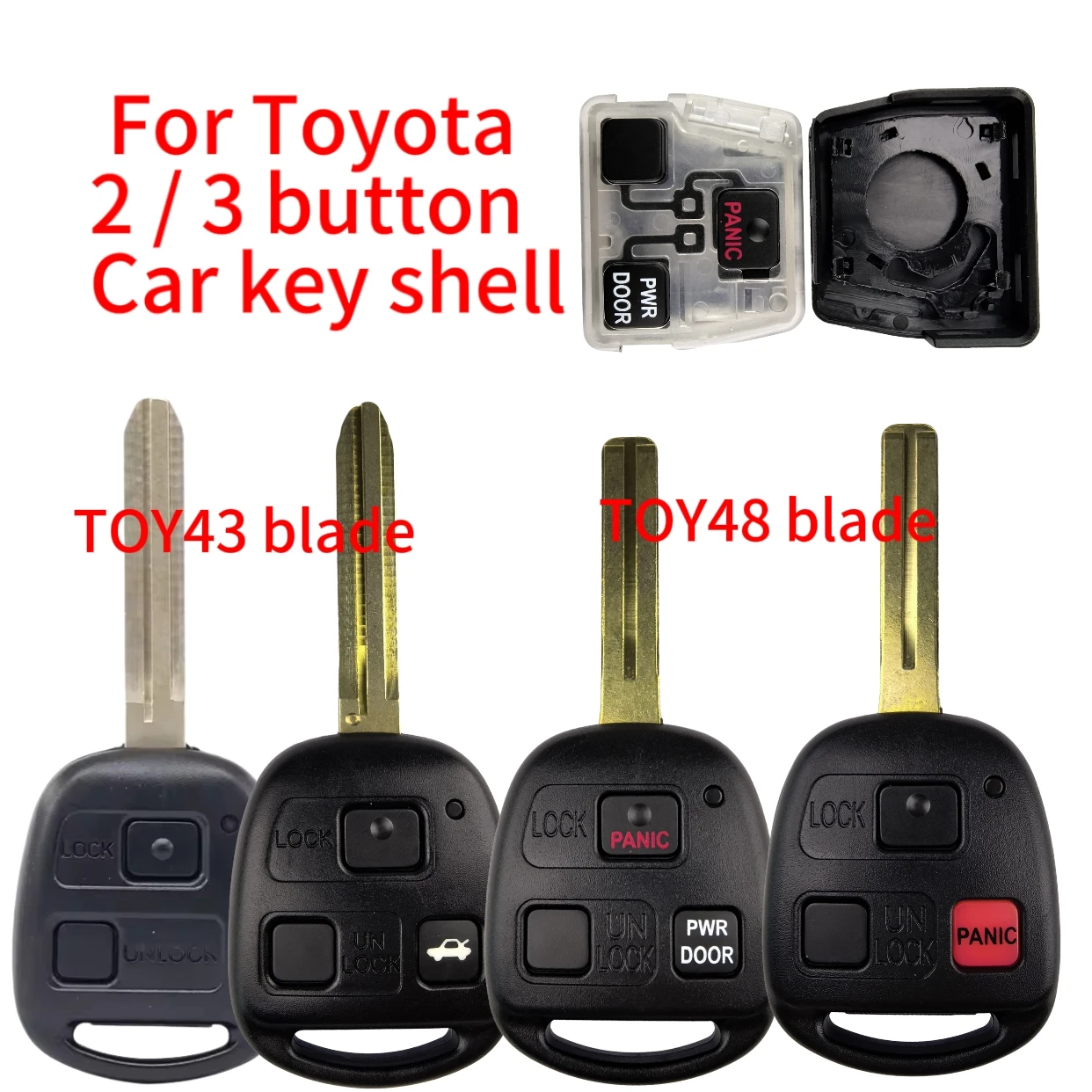 Jingxin Remote Car Key Case Shell TOY43/TOY48 2/3 Button for Toyota Camry Rav4 Corolla Prado Yaris Tarago Cruiser Land Inner
Jingxin Remote Car Key Case Shell TOY43/TOY48 2/3 Button for Toyota Camry Rav4 Corolla Prado Yaris Tarago Cruiser Land Inner