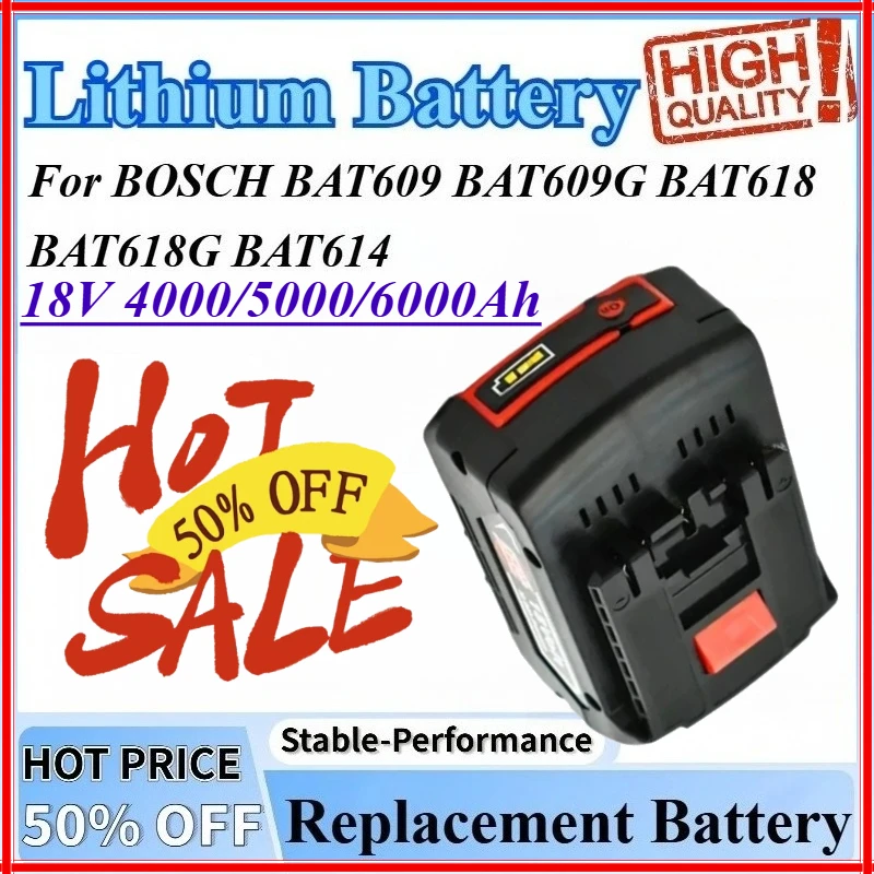 18V 4/5/6Ah Replacement Battery Accessories Screwdriver Battery Suitable For BOSCH BAT609G BAT609 BAT614 BAT618G BAT618
18V 4/5/6Ah Replacement Battery Accessories Screwdriver Battery Suitable For BOSCH BAT609G BAT609 BAT614 BAT618G BAT618