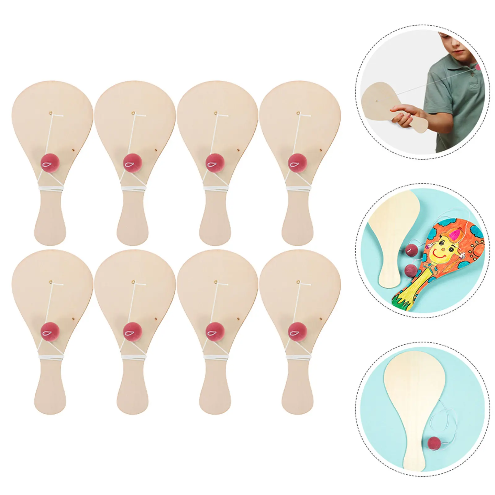 12Pcs DIY Wooden Paddle Ball Set Hand-Painted Blank Paddle Craft Painting Drawing Fun Family Parent-Child Game
12Pcs DIY Wooden Paddle Ball Set Hand-Painted Blank Paddle Craft Painting Drawing Fun Family Parent-Child Game