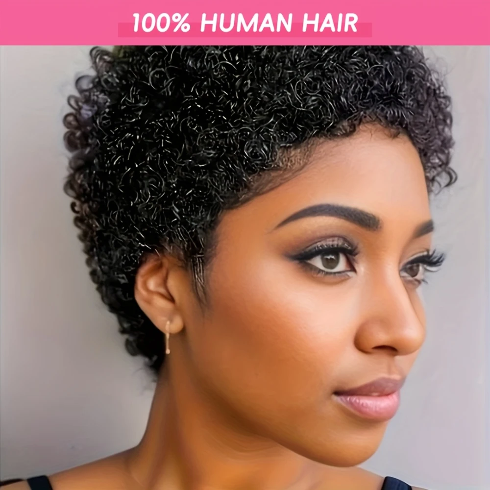 Short Afro Kinky Curly Wigs 100% Human Hair Wig For Women Pixie Cut Wig Short Wig Full Machine Made Wig Natural Color
Short Afro Kinky Curly Wigs 100% Human Hair Wig For Women Pixie Cut Wig Short Wig Full Machine Made Wig Natural Color