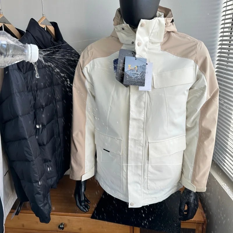 Мужская уличная куртка 3-в-1 с отстегивающимся пуховым утеплителем, капюшоном, из полиэфирного волокна, с длинными рукавами, стандартного кроя, на пуховом наполнителе
Мужская уличная куртка 3-в-1 с отстегивающимся пуховым утеплителем, капюшоном, из полиэфирного волокна, с длинными рукавами, стандартного кроя, на пуховом наполнителе