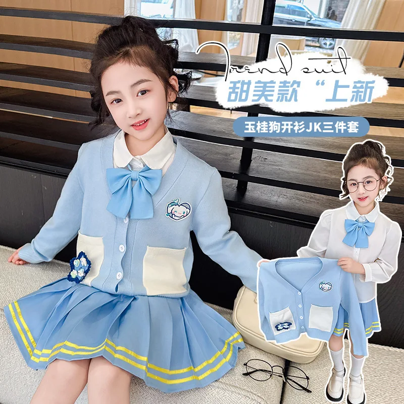 Three-piece set Kawaii Cinnamoroll Anime figure Princess skirt Cardigan JK Suit skirt Spring and Autumn College style New girl
Three-piece set Kawaii Cinnamoroll Anime figure Princess skirt Cardigan JK Suit skirt Spring and Autumn College style New girl