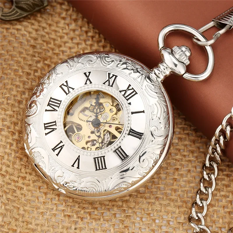 Luxury Silver Alloy Pocket Watches Hollow Double Hunter Vintage Roman Numberal Mechanical Hand Wind Pendant Chian Unisex Gifts
Luxury Silver Alloy Pocket Watches Hollow Double Hunter Vintage Roman Numberal Mechanical Hand Wind Pendant Chian Unisex Gifts