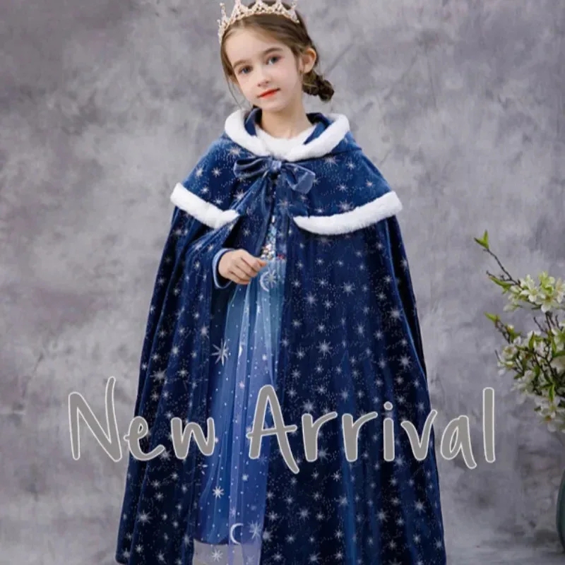 New Cartoon Christmas Girls' Cosplay Frozen Princess Elsa Cloak Anime Children's Strap Warm Cloak Cosplay Costumes Gift for Kids
New Cartoon Christmas Girls' Cosplay Frozen Princess Elsa Cloak Anime Children's Strap Warm Cloak Cosplay Costumes Gift for Kids