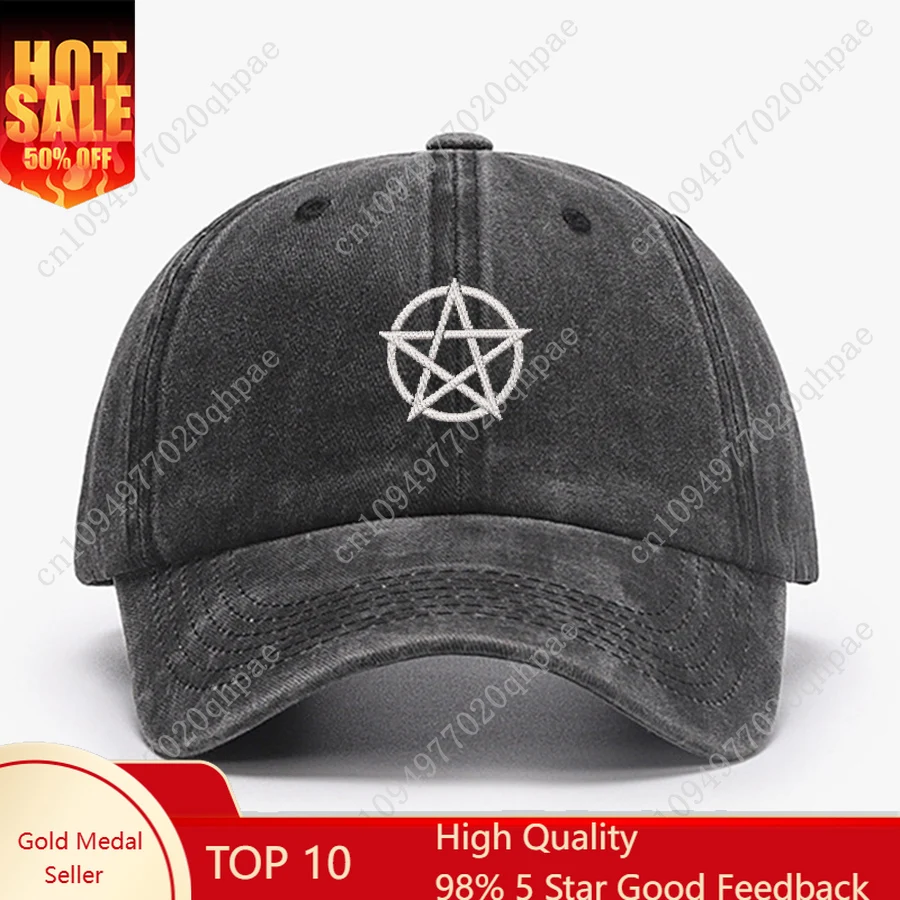 Embroidered Pentagram Wiccan soft Baseball caps vintage for Men Women Washed Hat Sports Fishing Dad Summer Autumn Peaked cap
Embroidered Pentagram Wiccan soft Baseball caps vintage for Men Women Washed Hat Sports Fishing Dad Summer Autumn Peaked cap
