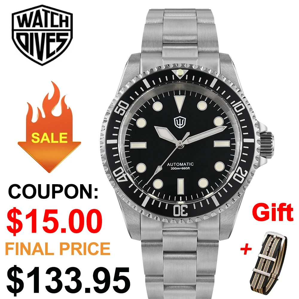 Watchdives WD5513 Sub Diver Watch 38mm NH35 Automatic Movement Mechanical Men Watches Sapphire Luminous Waterproof Wristwatch
Watchdives WD5513 Sub Diver Watch 38mm NH35 Automatic Movement Mechanical Men Watches Sapphire Luminous Waterproof Wristwatch