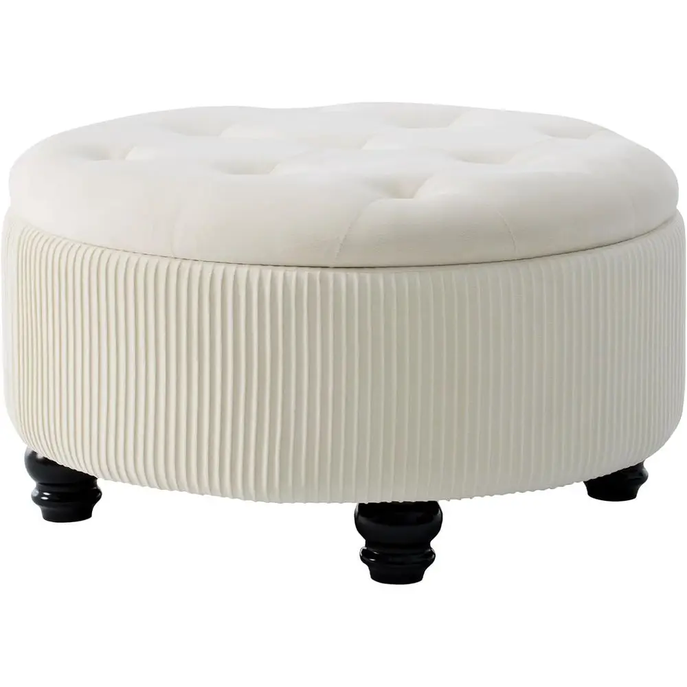 4-in-1 24Inch Round Storage Ottoman, ern Tuted abric Circle Storage Coee Table with Removable Lid, Upholstered Storage Ottoman w
4-in-1 24Inch Round Storage Ottoman, ern Tuted abric Circle Storage Coee Table with Removable Lid, Upholstered Storage Ottoman w