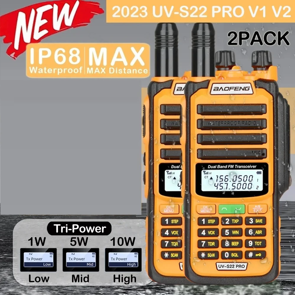 BAOFENG UV-S22 Pro V2 2PC Waterproof High Power Dual Band CB Radio Type-C Charger Long Range Ham Walkie Talkie Two Way Radio
BAOFENG UV-S22 Pro V2 2PC Waterproof High Power Dual Band CB Radio Type-C Charger Long Range Ham Walkie Talkie Two Way Radio