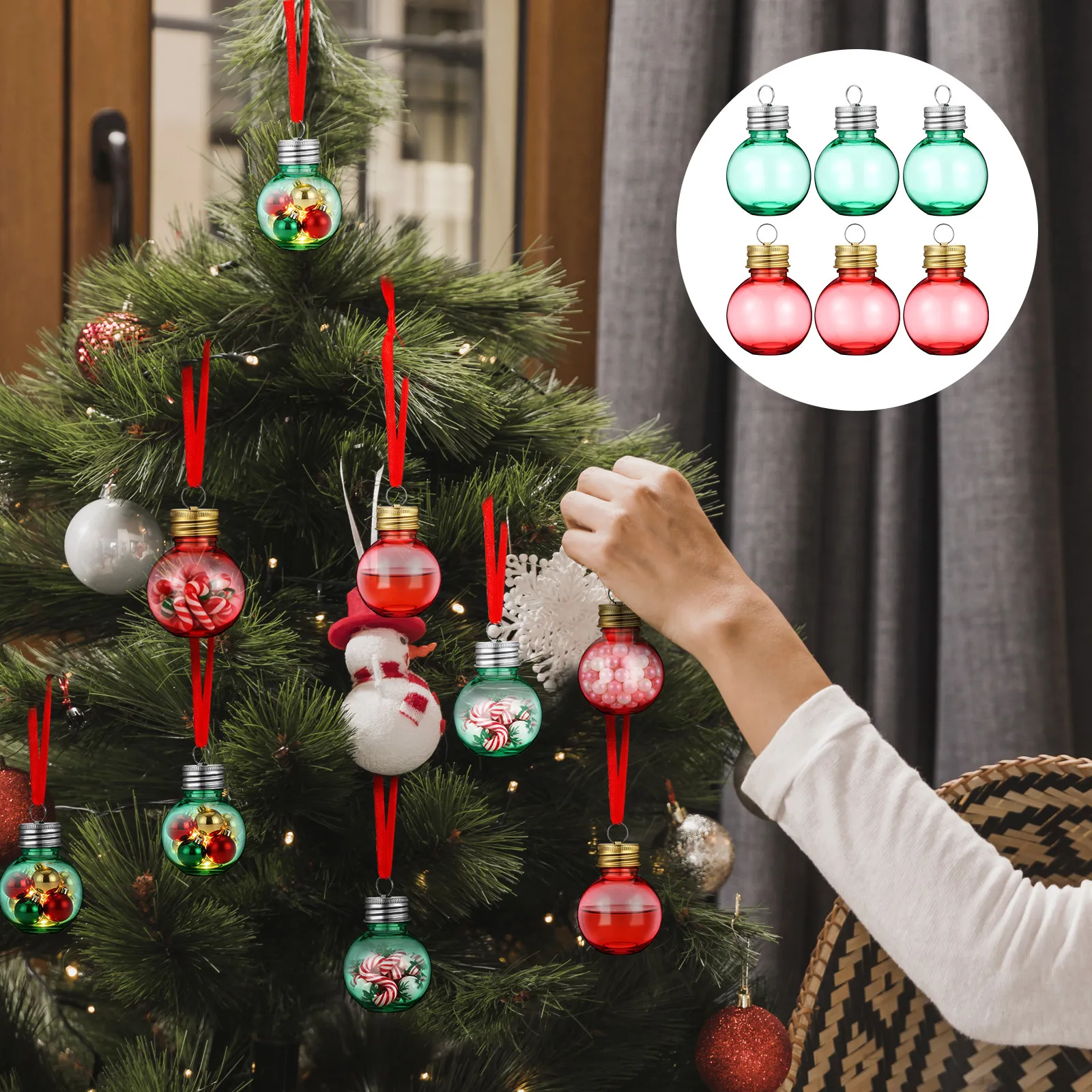 24Pcs Clear Fillable Hanging Plastic Ball Ornaments Cap Design Christmas Tree Decoration Candy Drink Bottles DIY Craft Baubles
24Pcs Clear Fillable Hanging Plastic Ball Ornaments Cap Design Christmas Tree Decoration Candy Drink Bottles DIY Craft Baubles