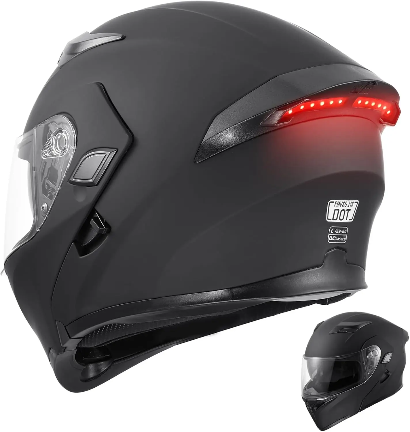 DOT Modular Motorcycle Full Face Helmet Flip-Up Dual Visor, Lightweight & DOT Approved, Matte Black
DOT Modular Motorcycle Full Face Helmet Flip-Up Dual Visor, Lightweight & DOT Approved, Matte Black