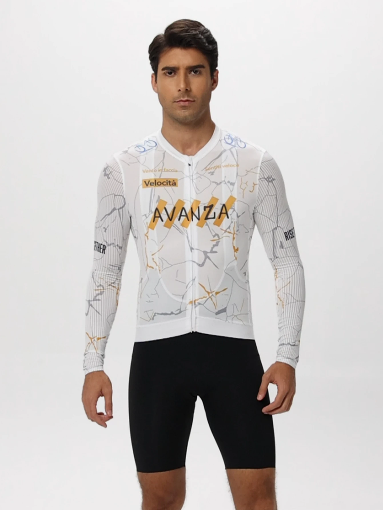 MAX STORM Cycling Jersey Laser Pattern Long Sleeve Road Bike Top with Zipper with Slip and The Pockets and Reflective Label
MAX STORM Cycling Jersey Laser Pattern Long Sleeve Road Bike Top with Zipper with Slip and The Pockets and Reflective Label