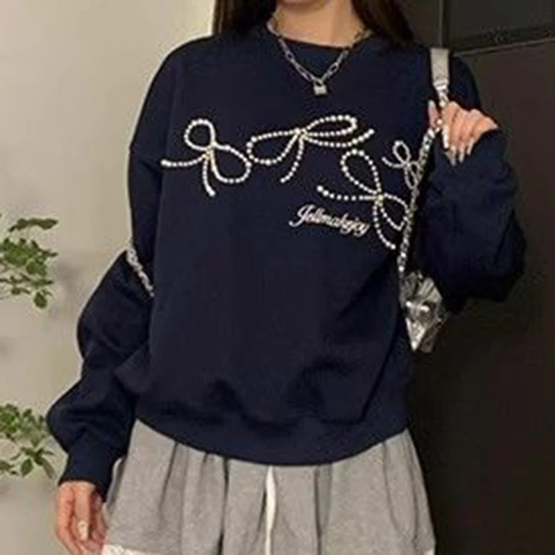 2024 Autumn New Product Korean Loose Nail Bead Bow Western Style Versatile Sweet Hoodie Women's Coat Top Women
2024 Autumn New Product Korean Loose Nail Bead Bow Western Style Versatile Sweet Hoodie Women's Coat Top Women