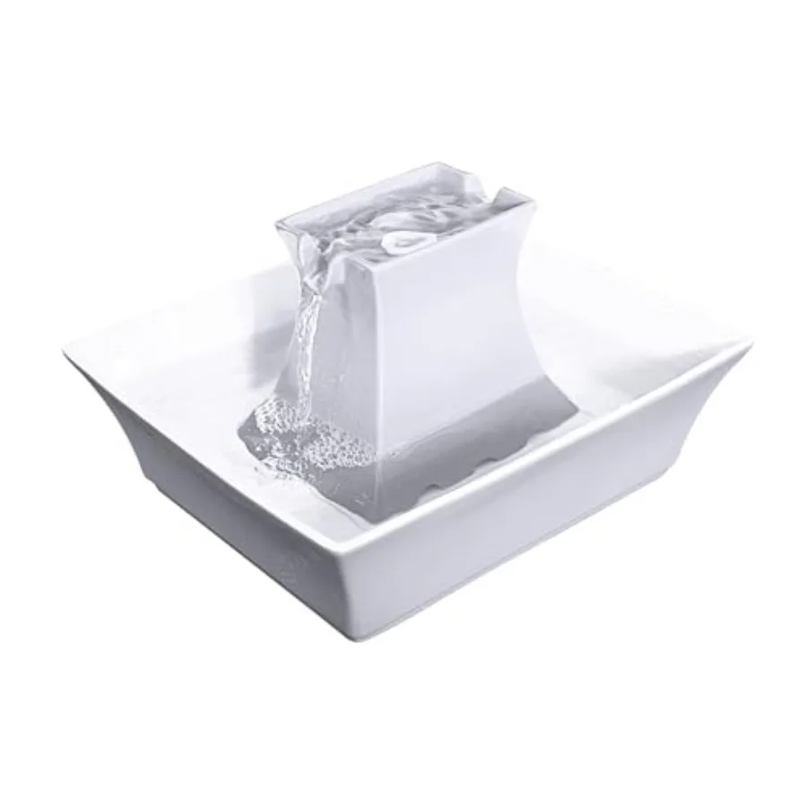 Pet hydration station for indoor use ceramic material white color hygienic continuous flowing design with elevated upper bowl a
Pet hydration station for indoor use ceramic material white color hygienic continuous flowing design with elevated upper bowl a