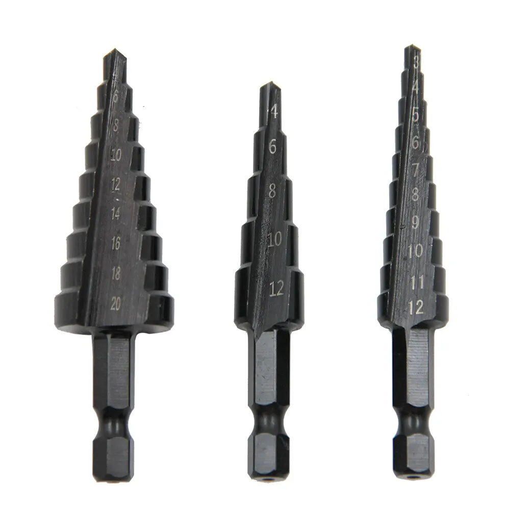 Black Hexagonal Shank Straight Slot Ladder Drill Bit Reaming and Hole Opening Blackened Pagoda Drill Tool Set
Black Hexagonal Shank Straight Slot Ladder Drill Bit Reaming and Hole Opening Blackened Pagoda Drill Tool Set
