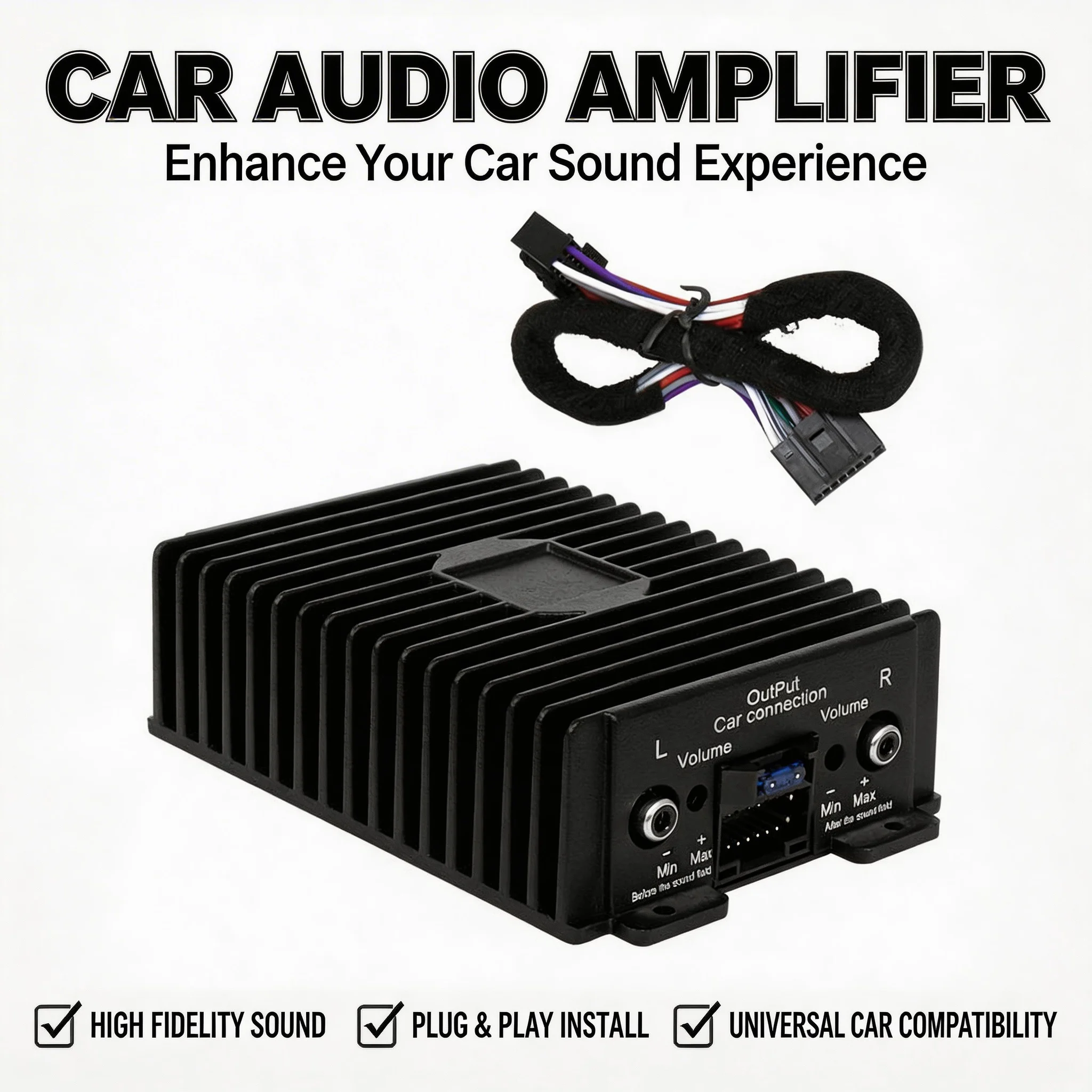 4-Channel Car Amplifier 80Wx4 Power Amplifier Class A/B Digital Sound Processor Low Noise High Fidelity for Android Car Player
4-Channel Car Amplifier 80Wx4 Power Amplifier Class A/B Digital Sound Processor Low Noise High Fidelity for Android Car Player