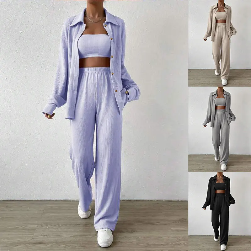 Trendy European and American Style Autumn WinterTEMUNew Solid Color Button Cardigan Lapel Casual Fashion Women's Two-Piece Set
Trendy European and American Style Autumn WinterTEMUNew Solid Color Button Cardigan Lapel Casual Fashion Women's Two-Piece Set