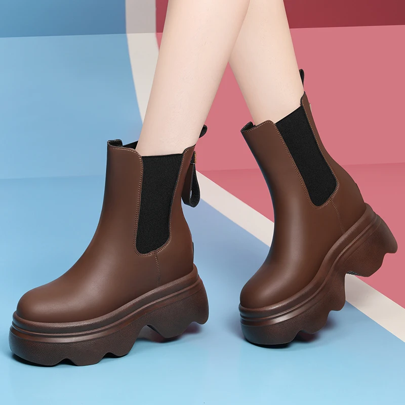 Genuine Leather Outudoor Boots Women Autumn New Double Zipper Women's Ankle Boots Platform Thick Heel Motorcycle Boots Women
Genuine Leather Outudoor Boots Women Autumn New Double Zipper Women's Ankle Boots Platform Thick Heel Motorcycle Boots Women
