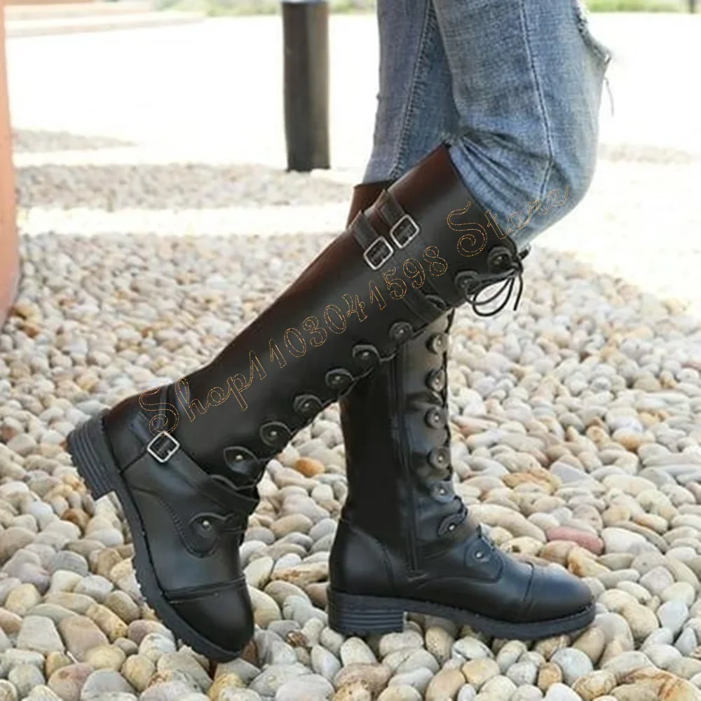 Black Lace up Matte Leather Boots Side Zipper Chunky High Heels High Heel Shoes for Women Heels 2025 New Zapatos Para Mujere
Black Lace up Matte Leather Boots Side Zipper Chunky High Heels High Heel Shoes for Women Heels 2025 New Zapatos Para Mujere