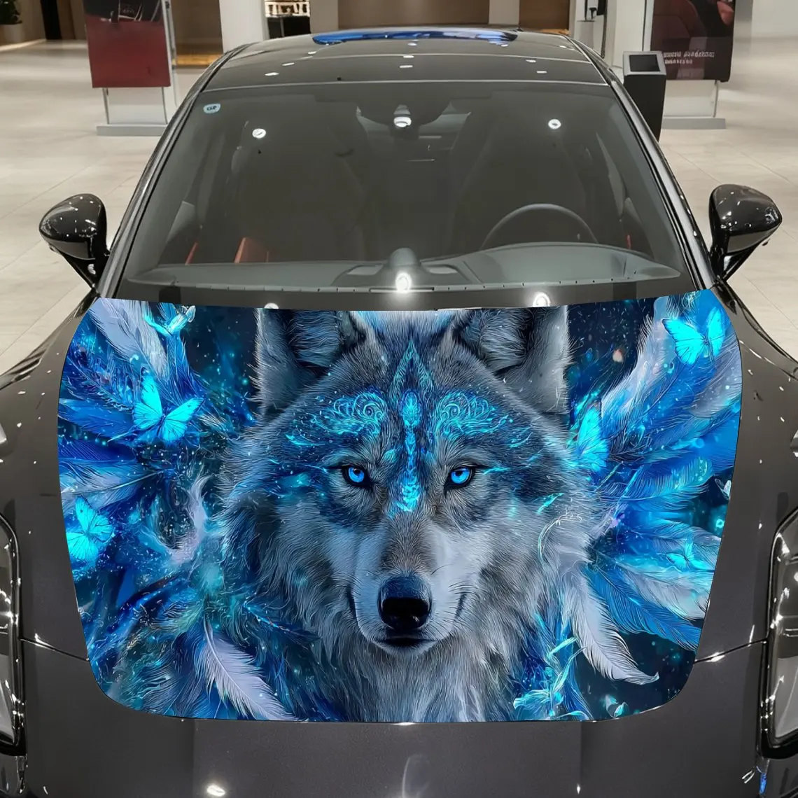 Starry Galaxy & Butterfly-Accompanied Blue-Winged Wolf Car Vinyl Wrap, PVC Material Waterproof Car Hood Sticker, Self-Adhesive S
Starry Galaxy & Butterfly-Accompanied Blue-Winged Wolf Car Vinyl Wrap, PVC Material Waterproof Car Hood Sticker, Self-Adhesive S