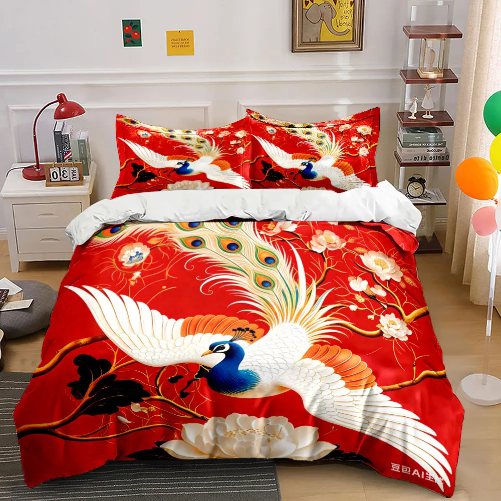 Peacock Design Home Decor Set kid's and adults' bedroom decor, Exquisite three-piece bedding set gift
Peacock Design Home Decor Set kid's and adults' bedroom decor, Exquisite three-piece bedding set gift