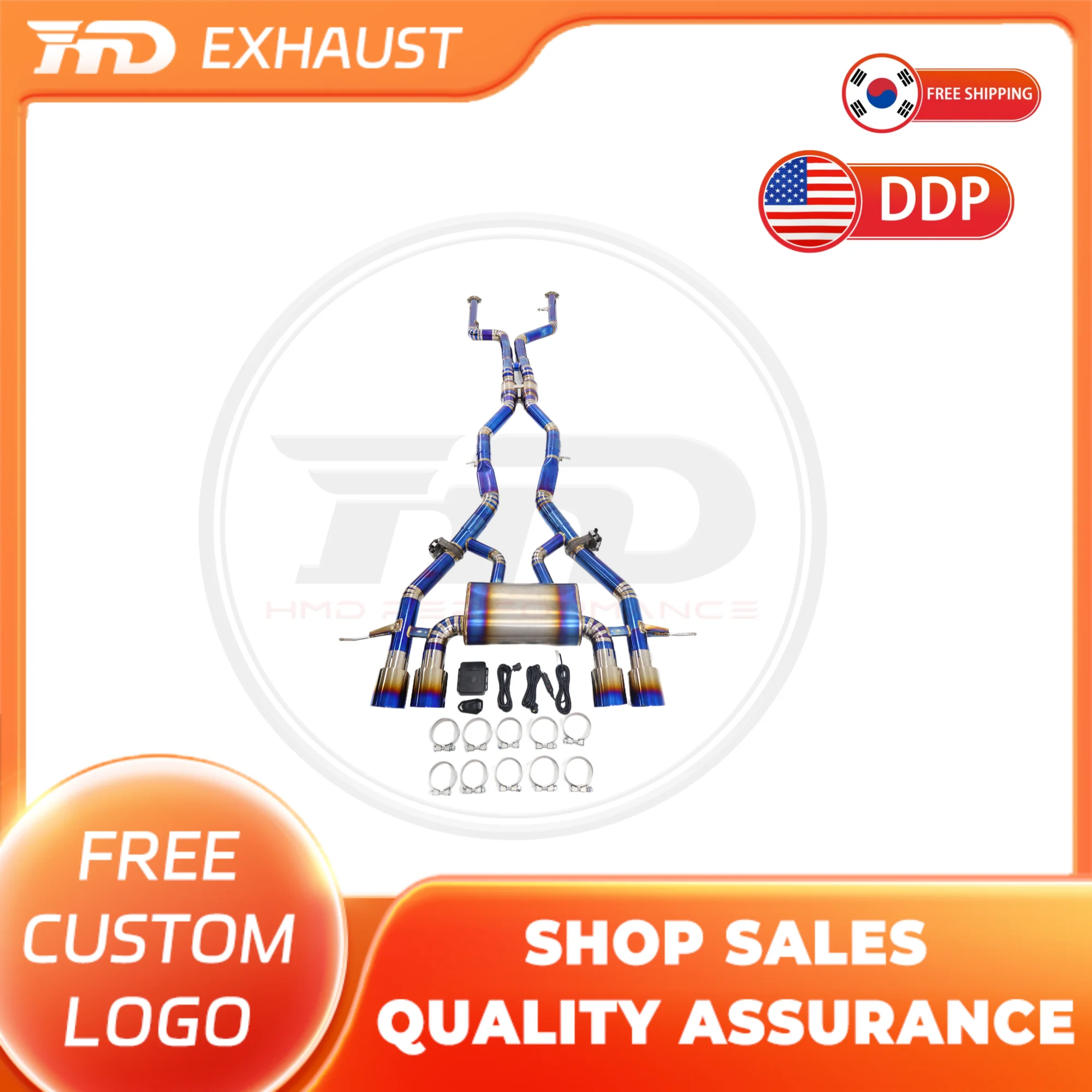 HMD Hot Sale Titanium Exhaust System Performance Catback exhaust for BMW M3 M4 G80 G82 3.0T Muffler With Valves And Ti Tips
HMD Hot Sale Titanium Exhaust System Performance Catback exhaust for BMW M3 M4 G80 G82 3.0T Muffler With Valves And Ti Tips